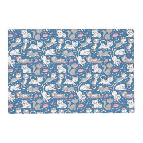 Cute Kitty Love Laminated Placemat