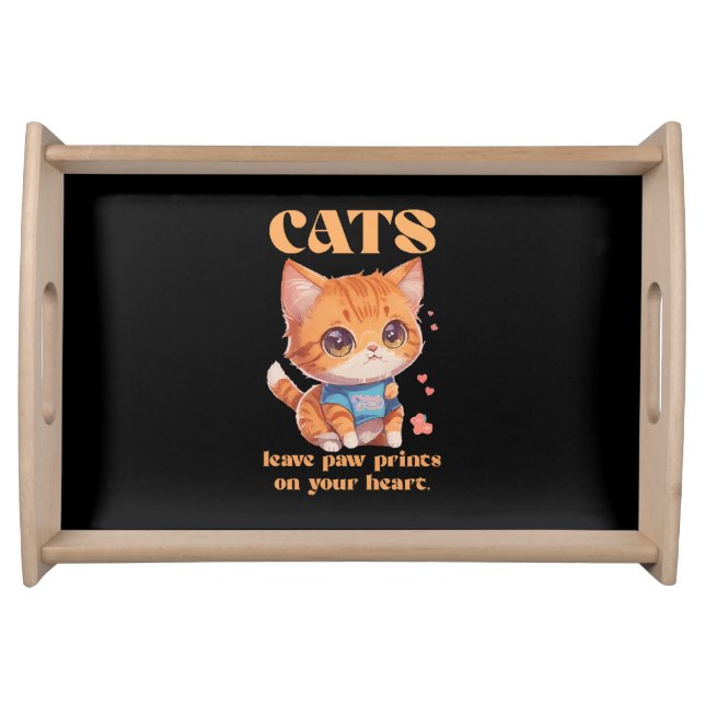 cute kitty love serving tray (Front)