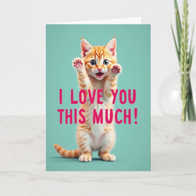 Cute Kitty Love You Card (Front)