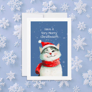 Cute Kitty Merry Christmas Card