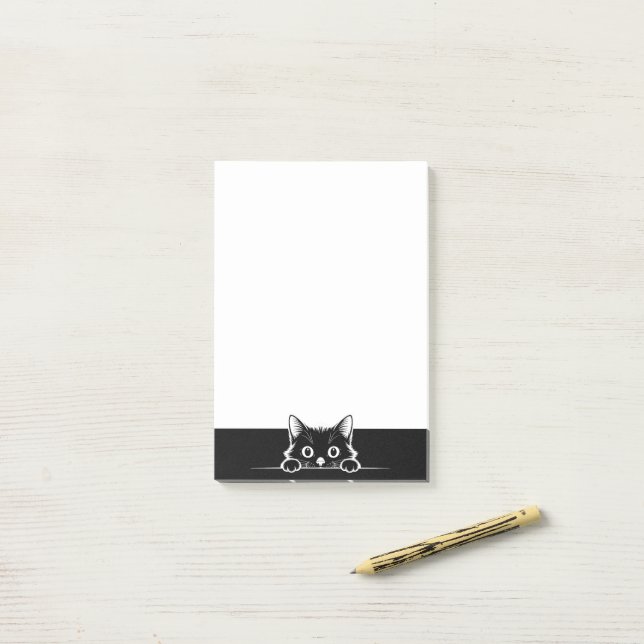 Cute Kitty Minimalistic Design - CAT 1a Post-it Notes (On Desk)