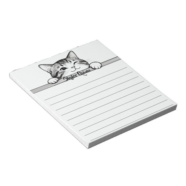 Cute Kitty Minimalistic Design - CAT 2 Notepad (Angled)