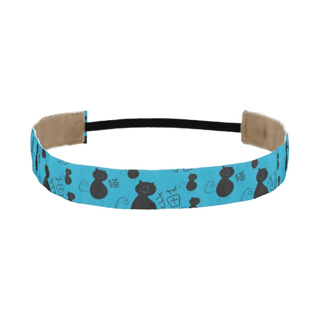 Cute kitty pattern athletic headband (Front)
