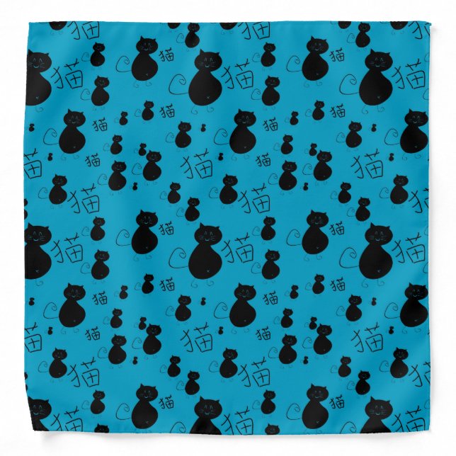 Cute kitty pattern bandana (Front)