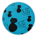 Cute kitty pattern ceramic knob