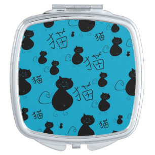Cute kitty pattern makeup mirror