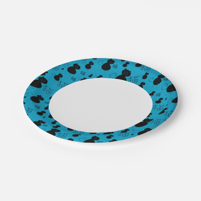 Cute kitty pattern paper plates (Angled)