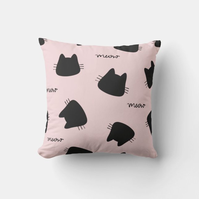 cute kitty pattern throw pillow (Front)