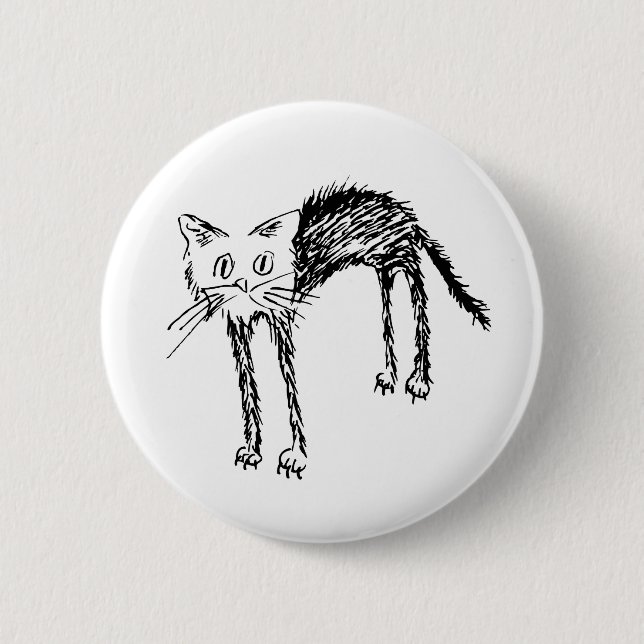 Cute Kitty Pinback Button (Front)