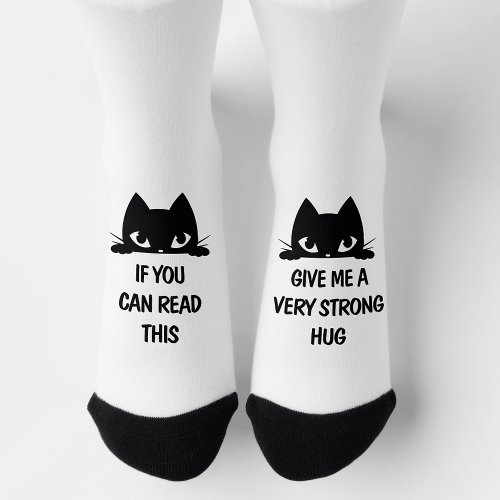 Cute Kitty Romantic Quote _ Crew Socks