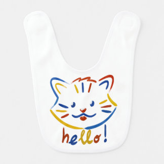 Cute kitty says hello! baby bib