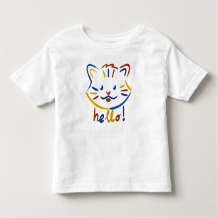 Cute kitty says hello! toddler t-shirt