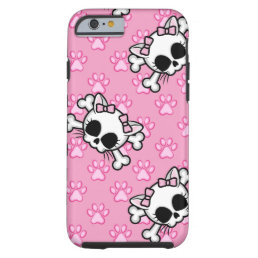 Cute Kitty Skull Tough iPhone 6 Case