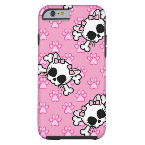 Cute Kitty Skull Tough iPhone 6 Case