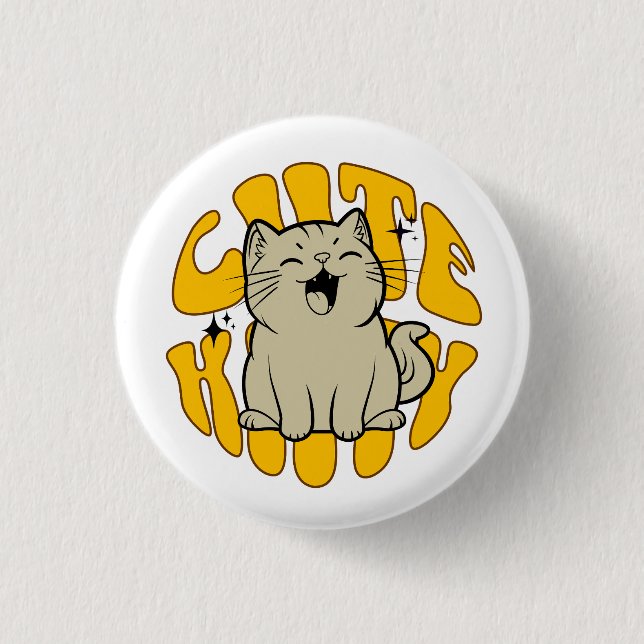 CUTE KITTY Small, 3.2 cm (1.25") Button (Front)