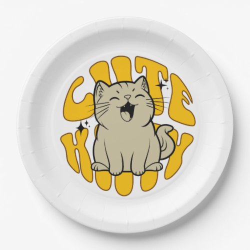 CUTE KITTY Small, 3.2 cm (1.25") Paper Plates