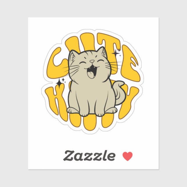 CUTE KITTY Small, 3.2 cm (1.25") Sticker (Sheet)