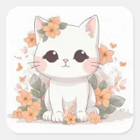 Artsy Cat - Kawaii Kitty Artist Sticker – KiraKiraDoodles