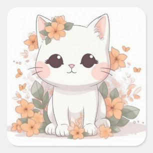 Cute Kitty Sticker Kawaii Chibi