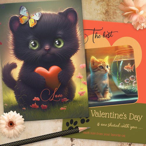 Cute Kitty Valentines Day Card