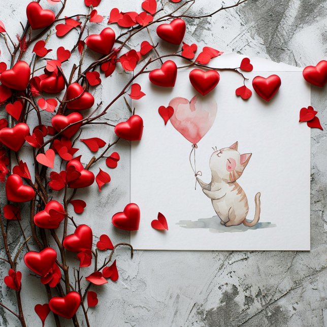 Cute Kitty Valentine's Day Cards (Cute mini-Valentine's Day cards for your kid's school card exchanges.  )