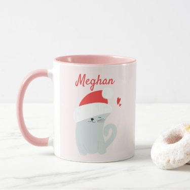 Cute Kitty with a Santa Hat  Custom Kids Christmas