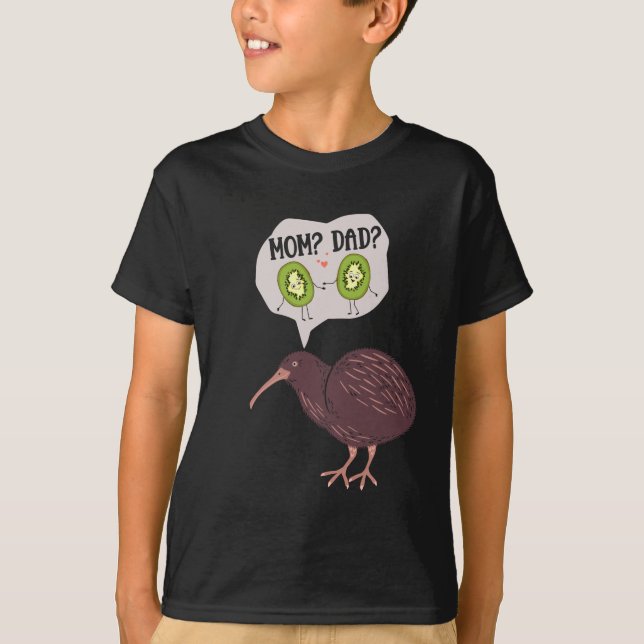 Cute Kiwi Bird Family Humor New Zealand T-Shirt (Front)