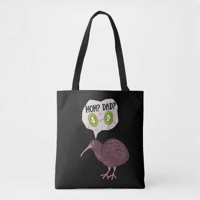 Cute Kiwi Bird Family Humor New Zealand Tote Bag (Front)