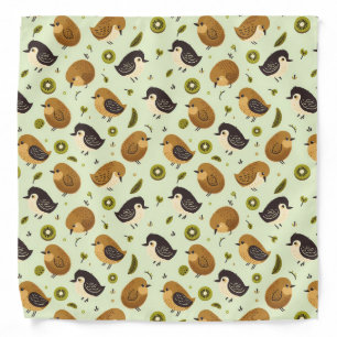 Cute Kiwi Birds Pattern Bandana