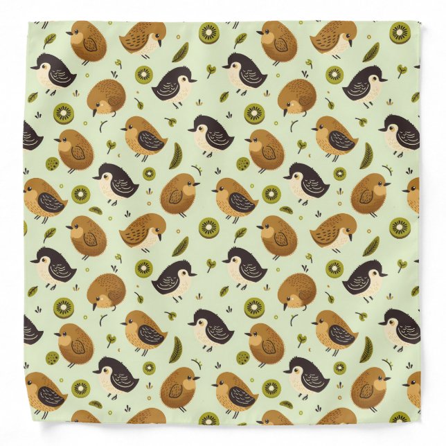 Cute Kiwi Birds Pattern Bandana (Front)