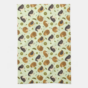 Cute Kiwi Birds Pattern Kitchen Towel