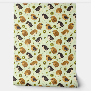 Cute Kiwi Birds Pattern Wallpaper