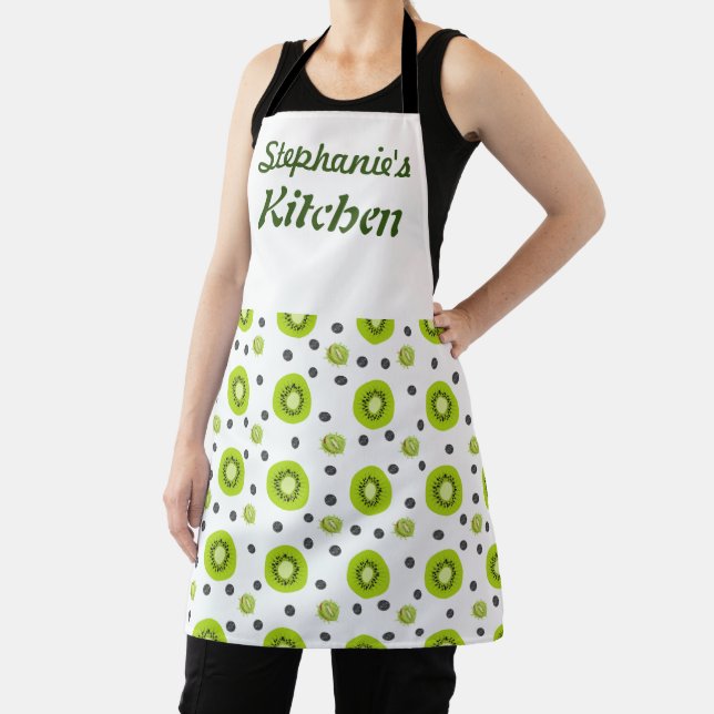 Cute Kiwi Fruit Women's Customizable Apron (Insitu)