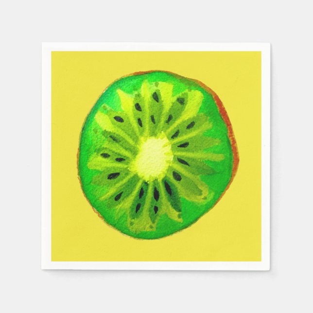 Cute kiwi illustration fruit art napkins (Front)