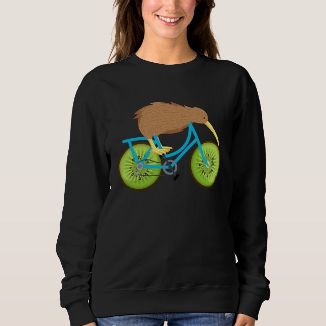 Cute Kiwi On Bicycle Kiwi Cycling Team Biking Cycl Sweatshirt (Front)