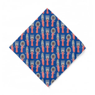 Cute knife fork and spoon cutlery cartoon bandana