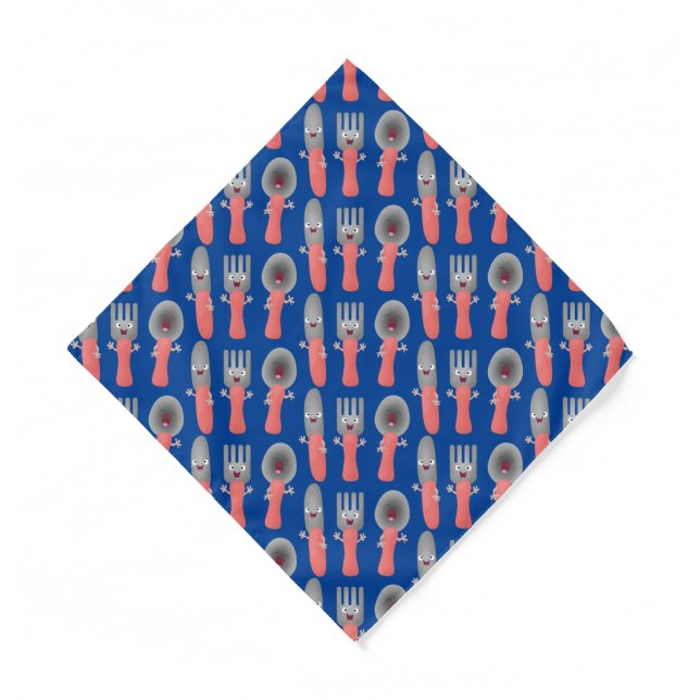 Cute knife fork and spoon cutlery cartoon  bandana (Front)