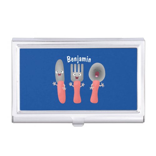 Cute knife fork and spoon cutlery cartoon business card case