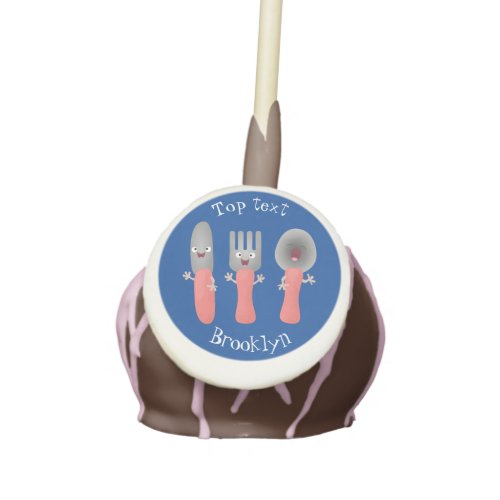 Cute knife fork and spoon cutlery cartoon cake pops