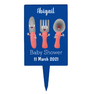 Cute knife fork and spoon cutlery cartoon cake topper