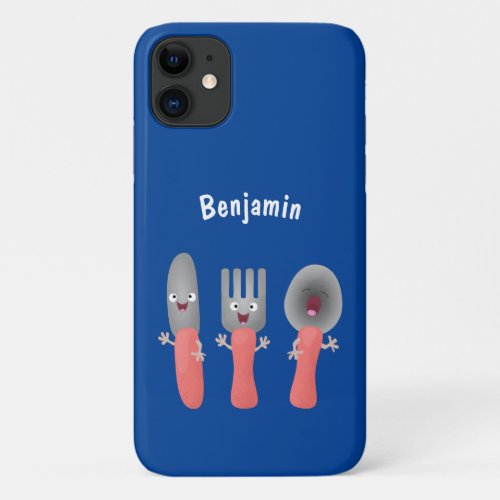 Cute knife fork and spoon cutlery cartoon iPhone 11 case