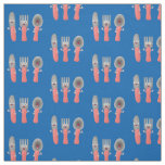 Cute knife fork and spoon cutlery cartoon fabric