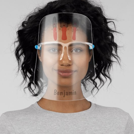 Cute knife fork and spoon cutlery cartoon  face shield (Insitu)