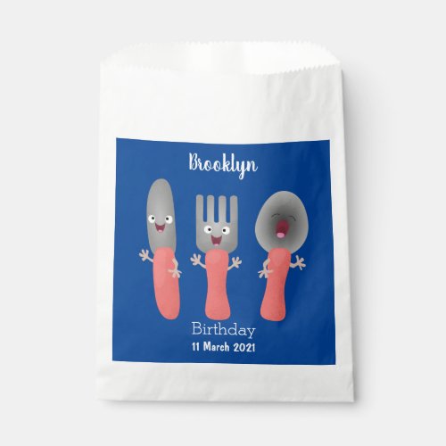 Cute knife fork and spoon cutlery cartoon favor bag