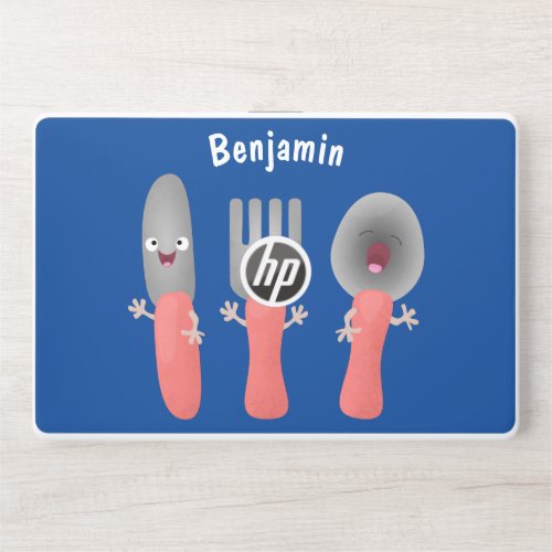 Cute knife fork and spoon cutlery cartoon HP laptop skin