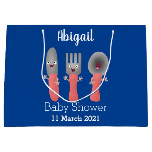 Cute knife fork and spoon cutlery cartoon large gift bag