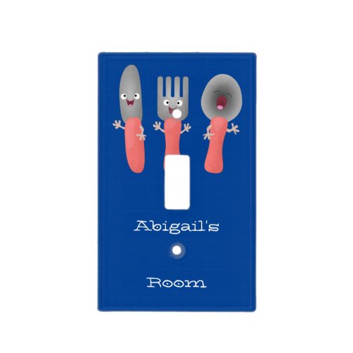 Cute knife fork and spoon cutlery cartoon light switch cover