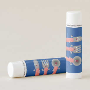 Cute knife fork and spoon cutlery cartoon lip balm