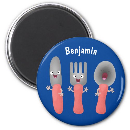 Cute knife fork and spoon cutlery cartoon magnet