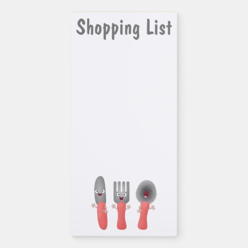 Cute knife fork and spoon cutlery cartoon magnetic notepad